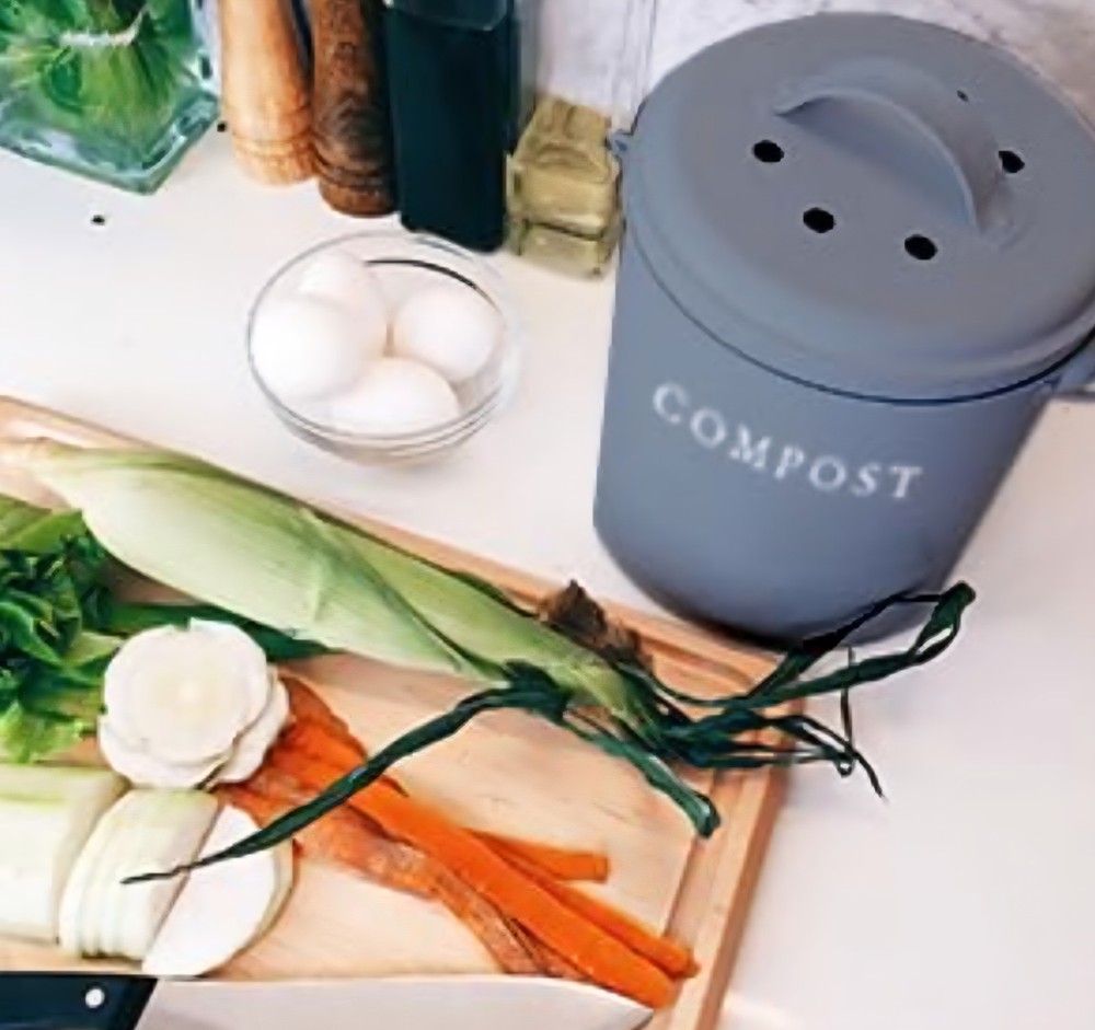 GdTimes Indoor Compost Bin Kitchen Odorless With Lid Grey