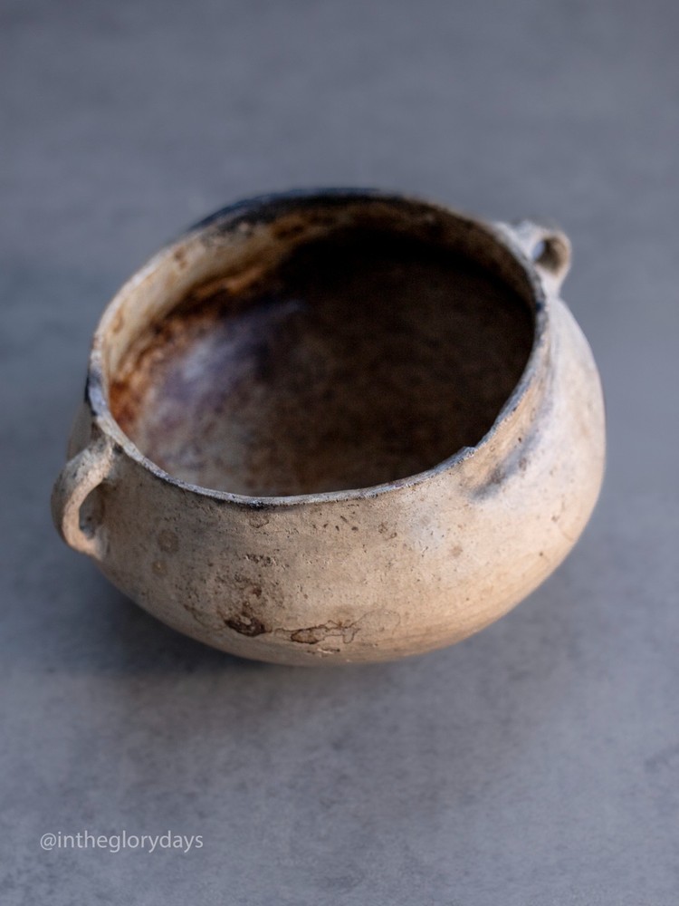 Hand Built Primitive Revival Pottery Bowl Earthenware Rustic Southwest Style