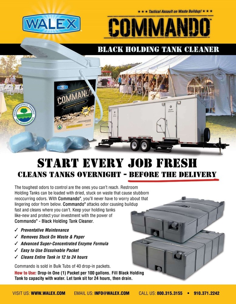 Walex Commando Black Tank Cleaner 40-Pack Overnight Deep Clean