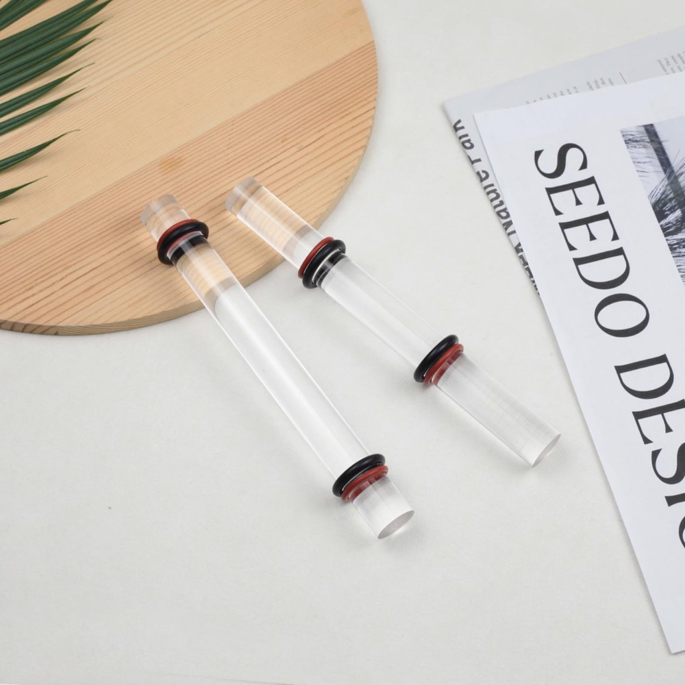 2-Piece Polymer Clay Acrylic Rolling Pin Set – Clear Slab Roller Tools wit