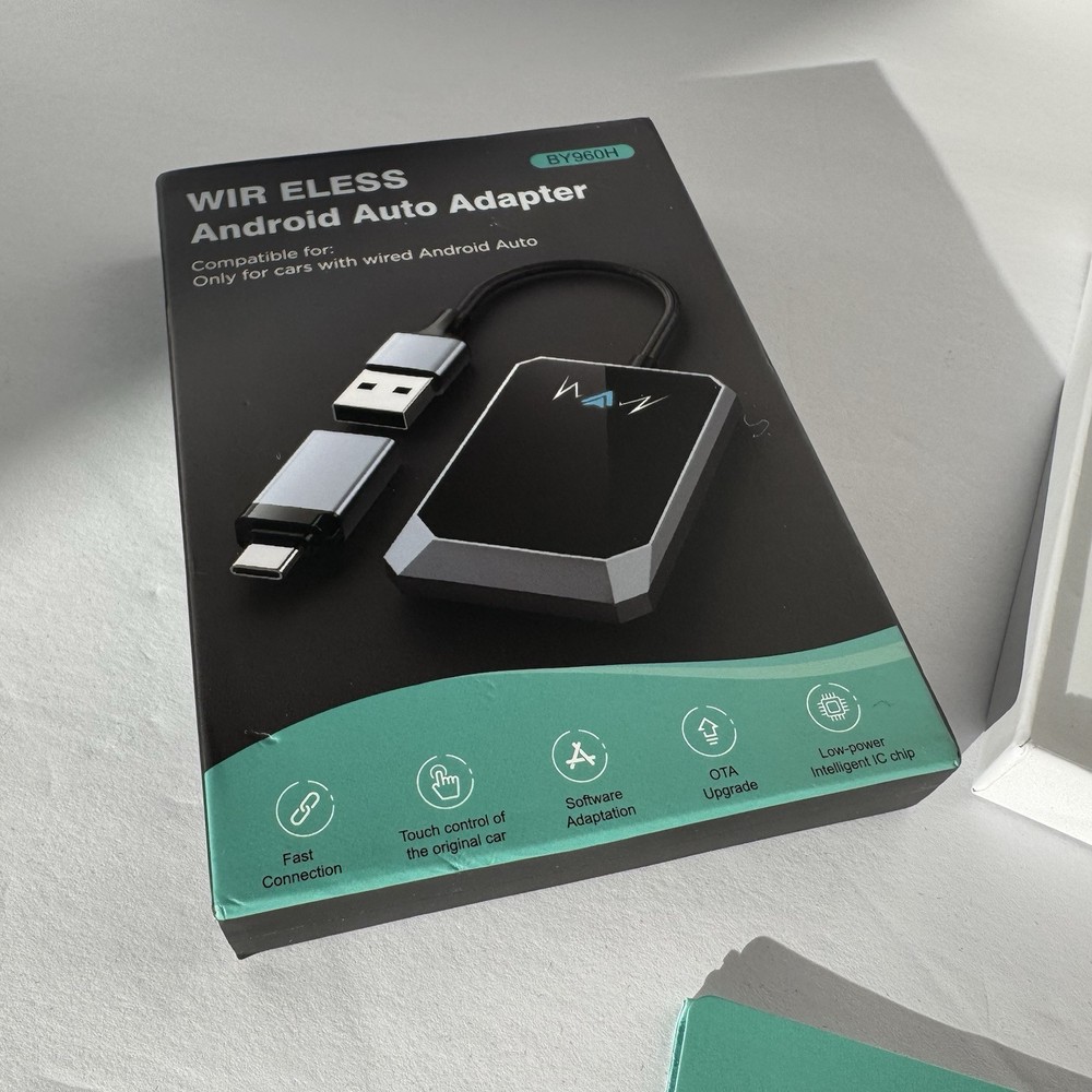 Wireless Android Auto Adapter, BY960H, New Open Box, Android 11 Or Later