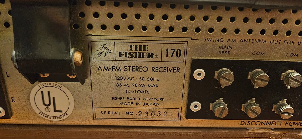 Fisher 170 AM-FM Stereo Receiver