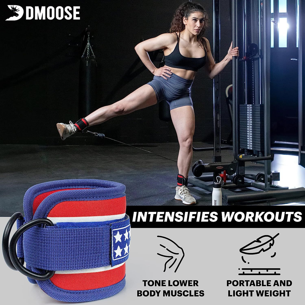 DMoose Ankle Strap for Cable Machine Attachments - Single, american - single