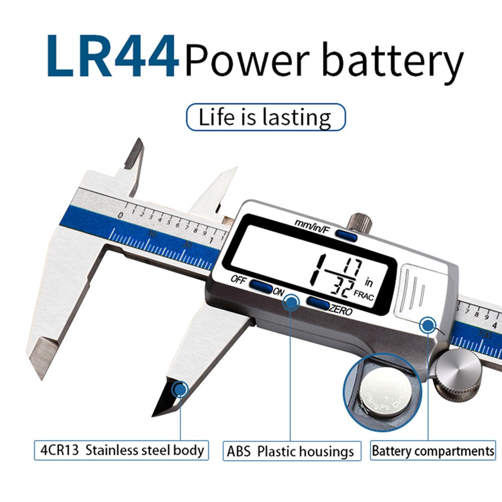 Digital Display Caliper 150mm LCD Vernier Caliper Stainless Steel Measuring Tool