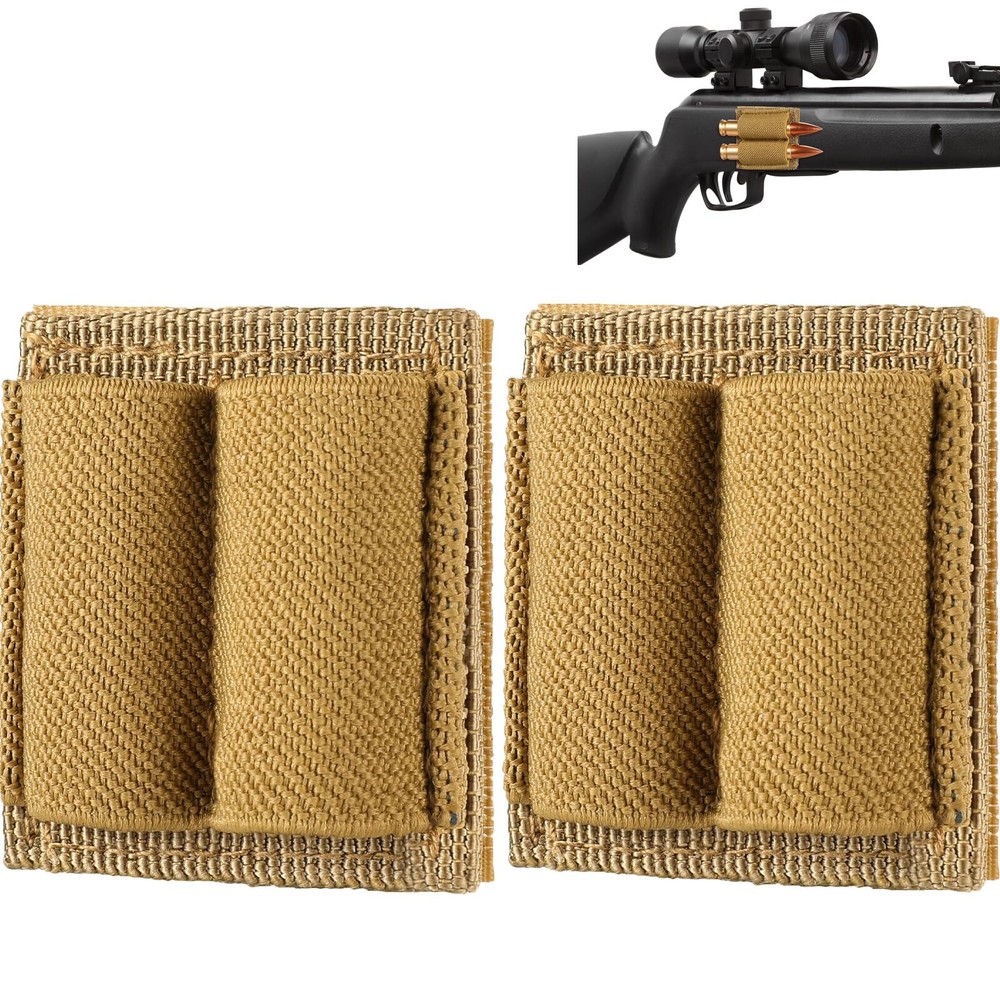 2PCS Tactical Bullet Shell Holder with Hook & Loop for Rifle Fits 223 308 30-06