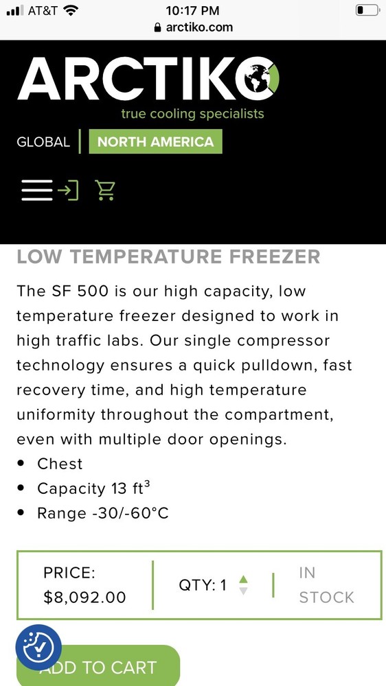 SF 500® LOW-TEMPERATURE FREEZER ARCTIKO