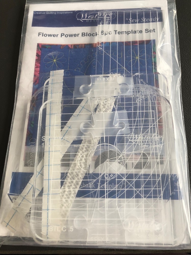 Westalee Design Flower Power Block Template Set and High Shank Start Pack