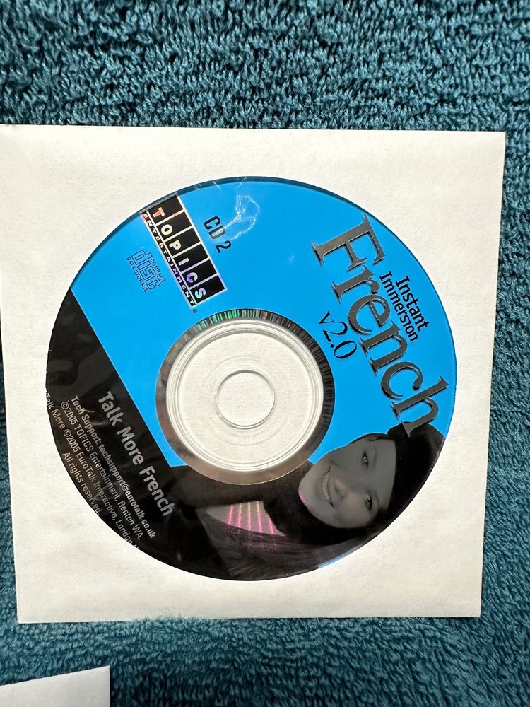 Instant Immersion French 2.0 TOPICS Entertainment Computer Software 3 CDs Used