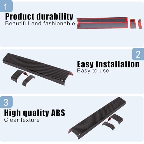 Car Center Control Dashboard Panel Strips Trim Compatible Carbon fiber grain