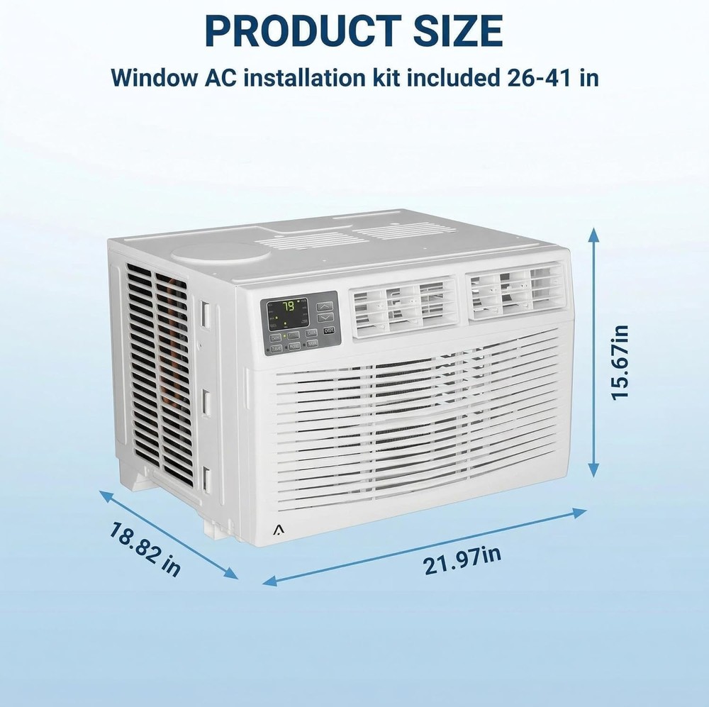 8000 BTU Window Air Conditioner WiFi & Remote Control Energy Efficient Smart