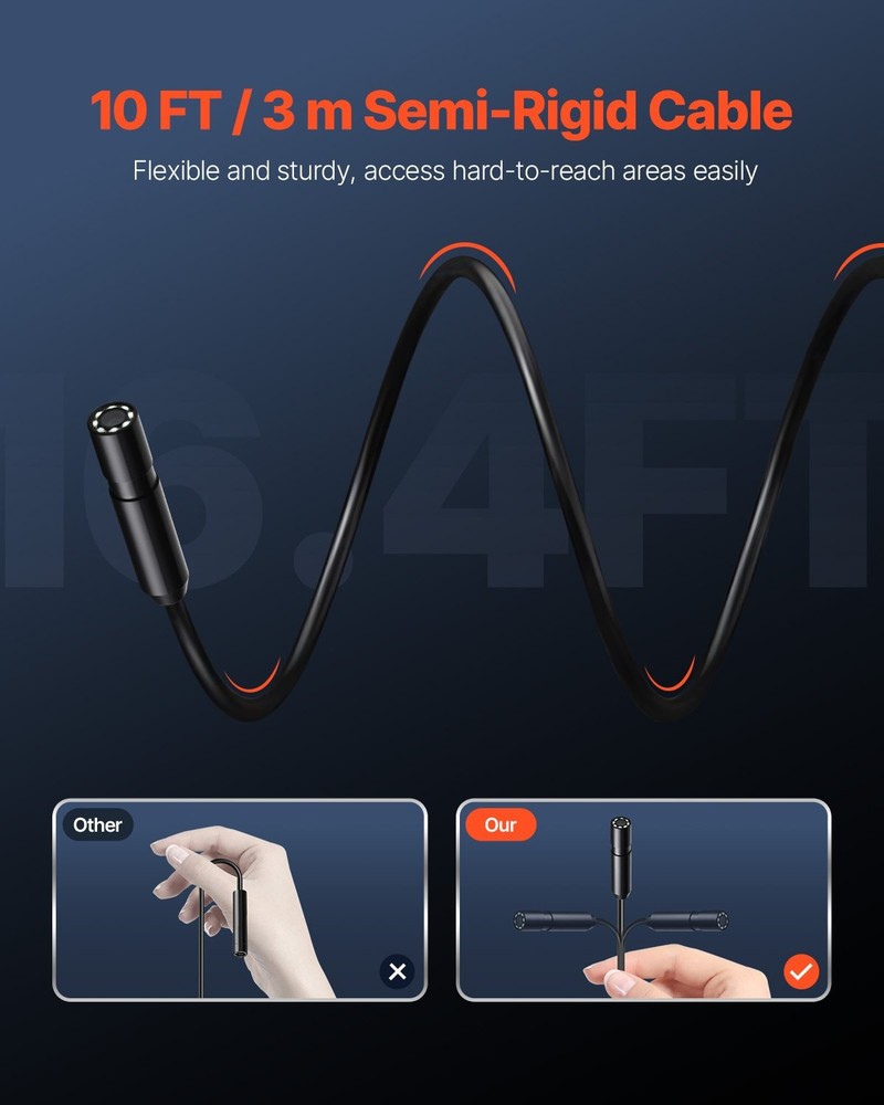Endoscope Camera Light 1920P HD Borescope for Android & IOS 8 LED Lights I