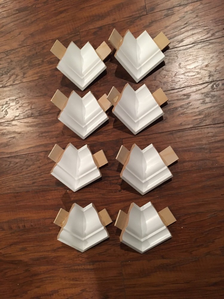 Crown Molding Corners 4 5/8” Oversized LOW PROFILE inside Corners (8 pack)