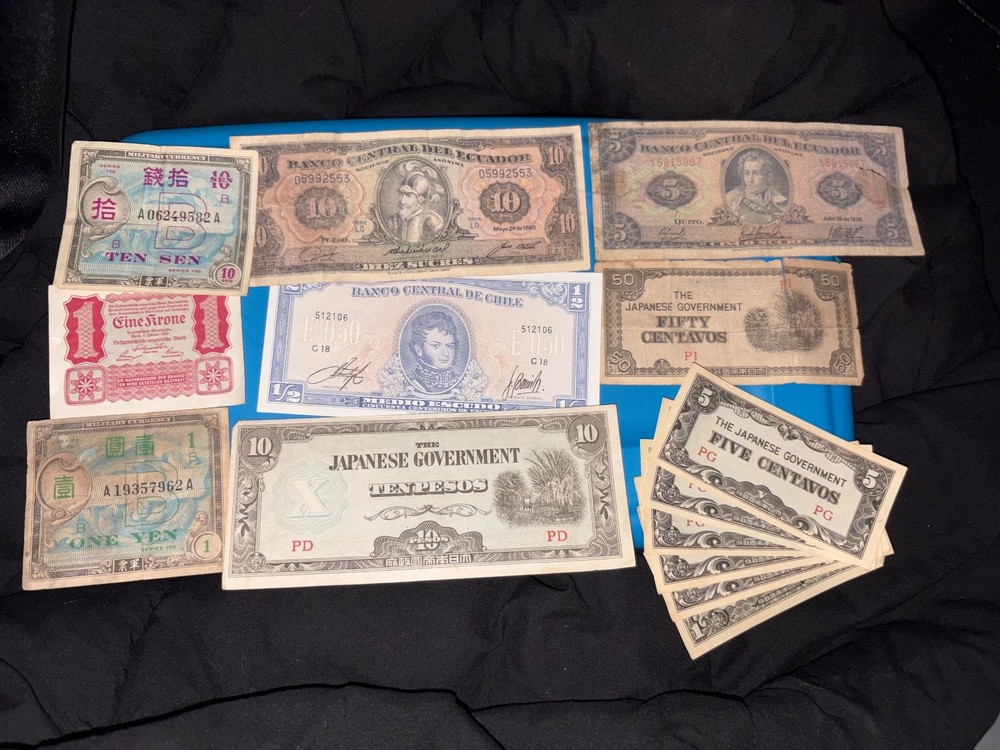 old foreign paper money