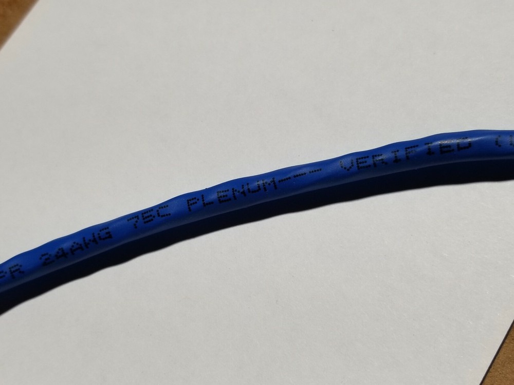 Carol 24/4P Cat5E UTP Helix Enhanced Throughput Plenum Network Cable Blue /100ft