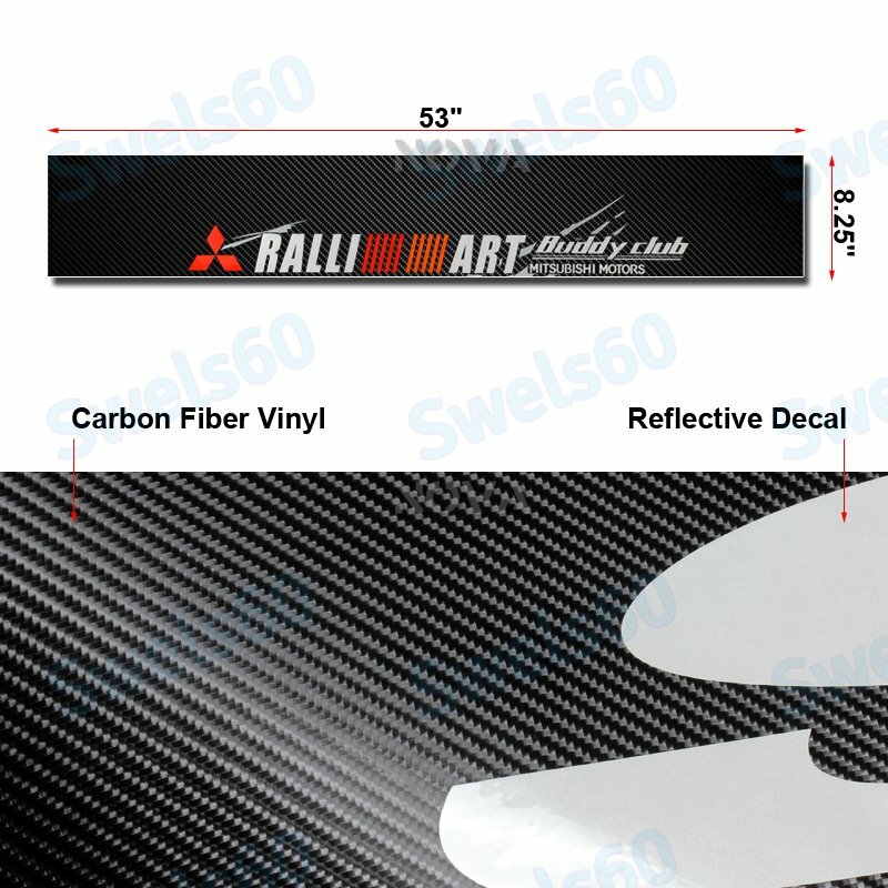 Windshield Carbon Fiber Banner Decal For Mitsubishi EVO Ralliart Eclipse Sticker