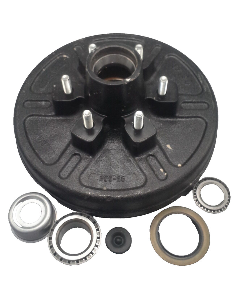 12" Hub Drum, 6000#, 6 Lug, 1/2 Inch Studs, Fits trailer axles, WITH BEARINGS