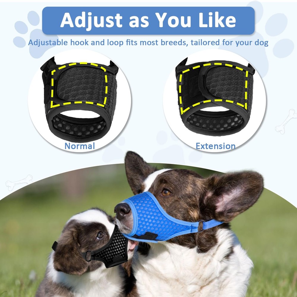 Soft Muzzle for Small Medium Sized Dogs Dog Muzzle to Prevent Biting Chewing ...