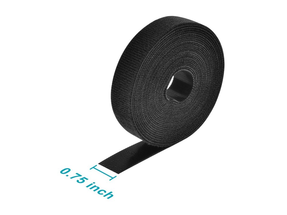 Hook & Loop Fastening Tape, 3/4-inch Wide, 5 yards/Roll - Black