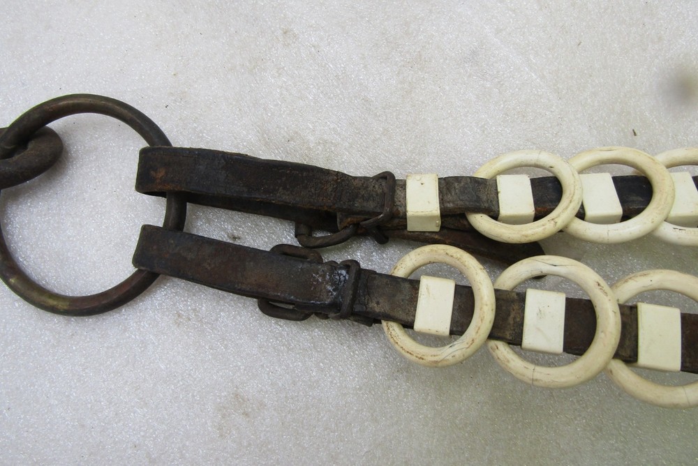 Celluloid harness spreaders & leather pieces