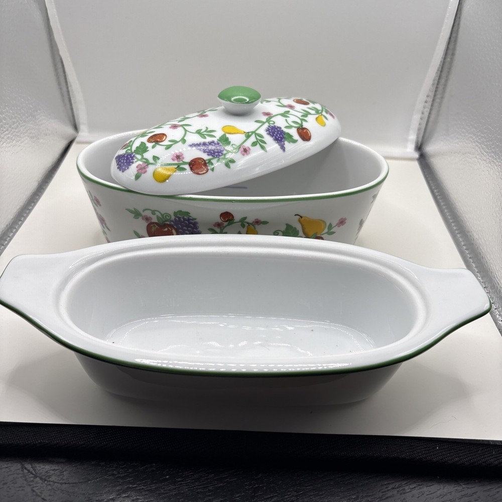 Cook Street Butter 3 Piece Ceramic Biat/Dish Set-Fruit Pattern 4A