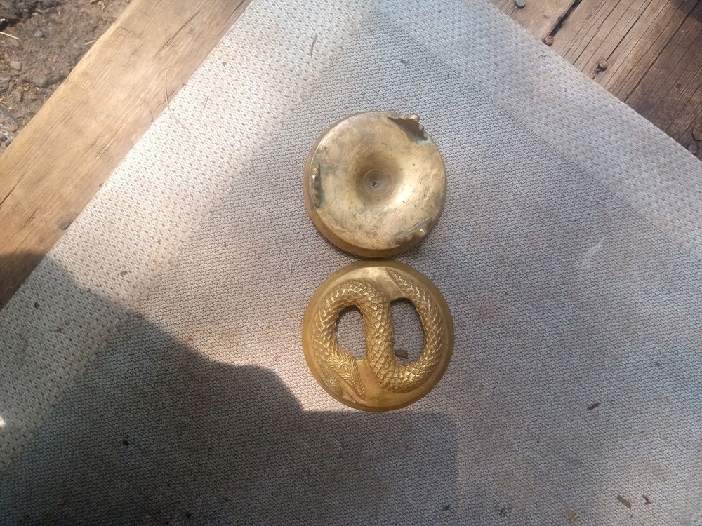 Antique Solid Brass Ashtray 3" Wide