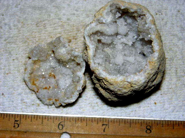 Geode pair opened with crystal centers 2 inch G55