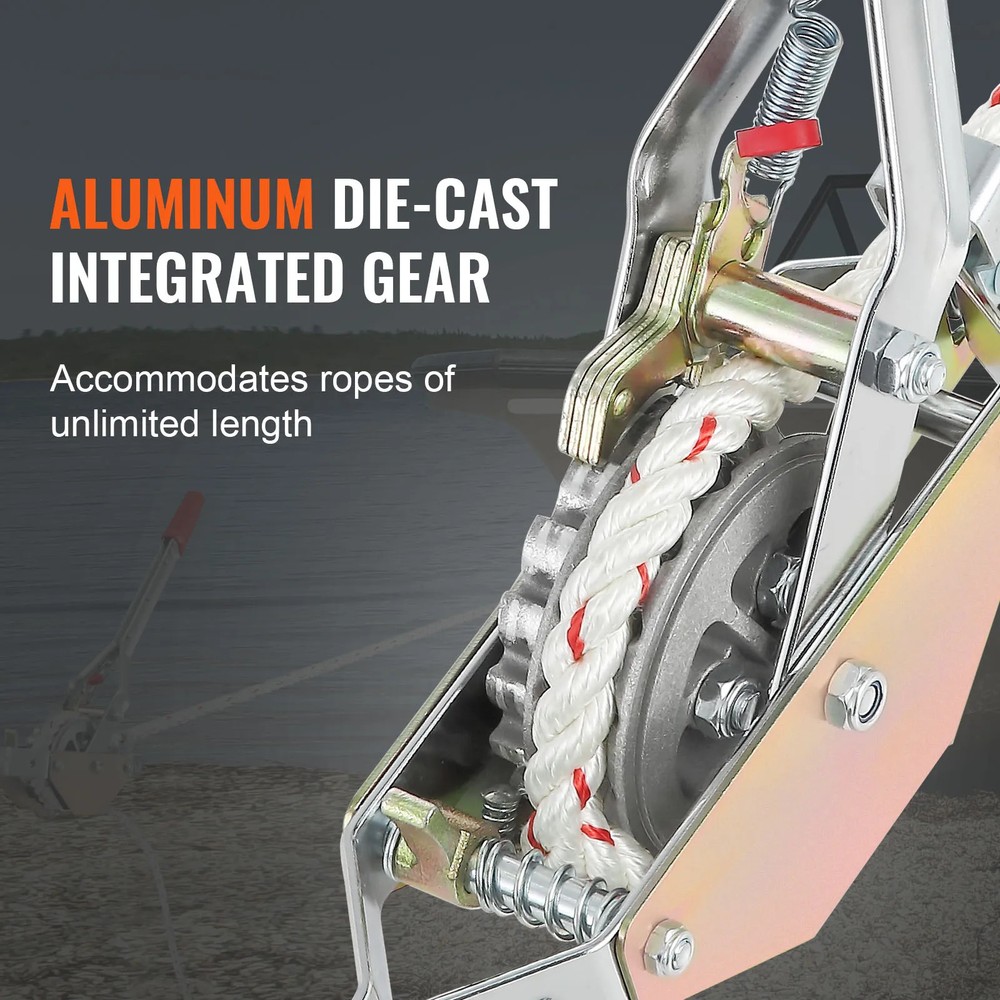 Rope Puller 1653lbs Pulling Capacity with 100' 0.6" Diameter Come Along Winch