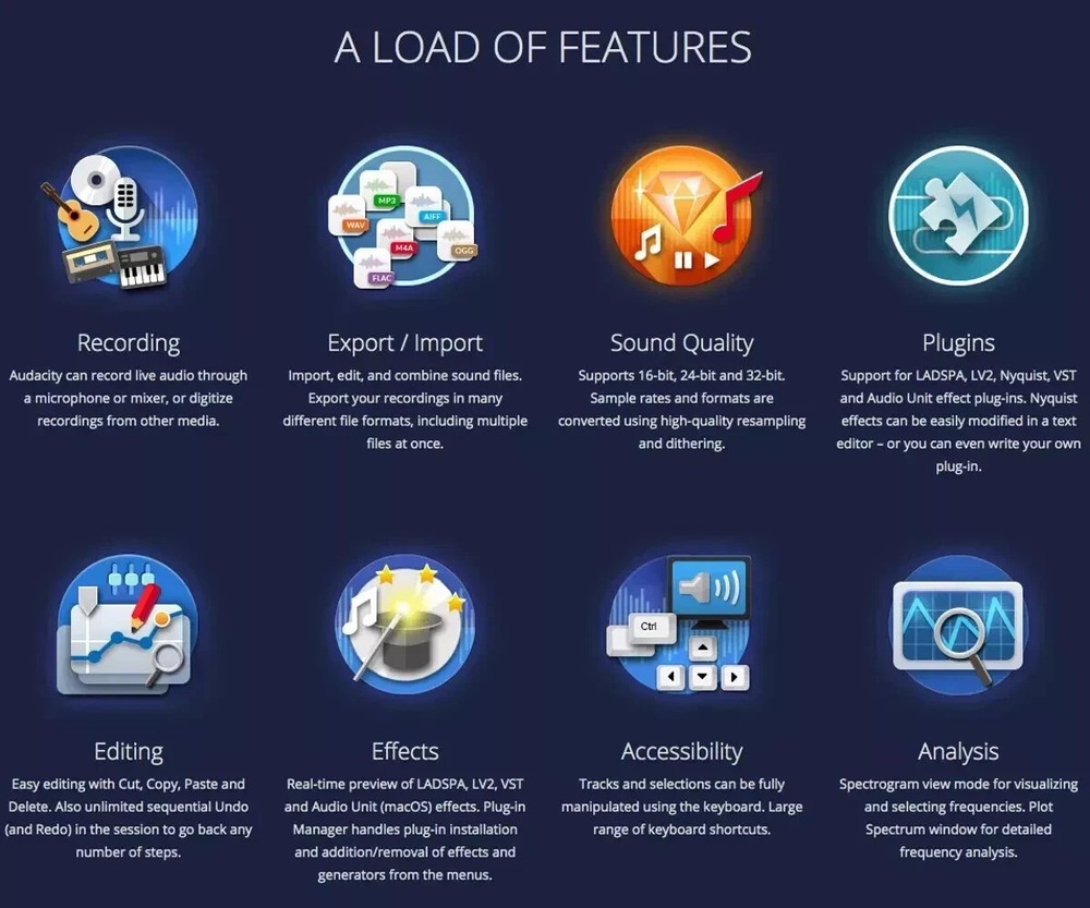 Audacity USB Professional Audio Music Editing Recording Software