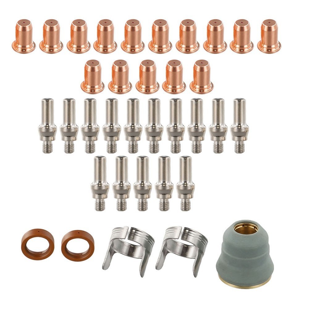35PCS Plasma Cutter Torch Kit for IPT60 For PT40 Electrodes Tips Shield Cap