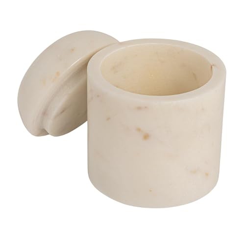 Round Marble Salt Cellar, White