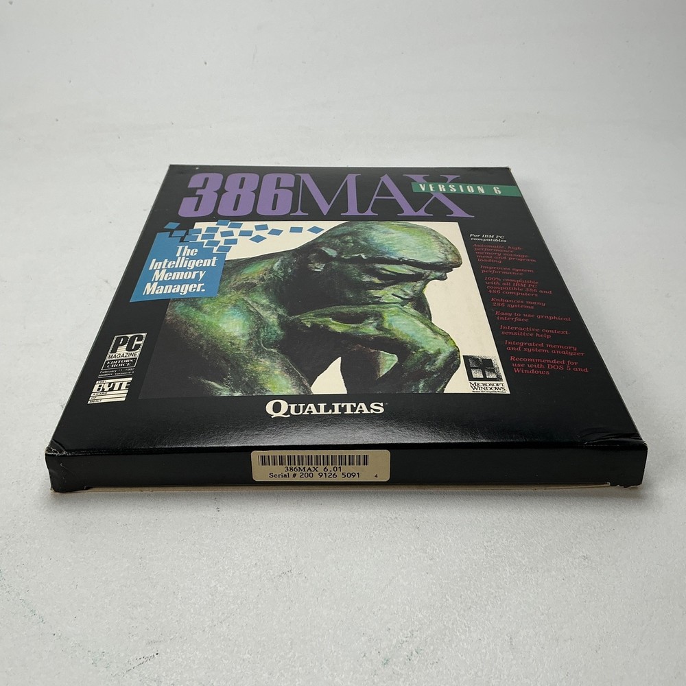 386 Max Version 6 for IBM PC Vintage Memory Management Computer Software 1991