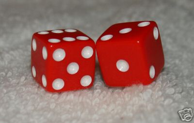 MINI 1/2" RED OPAQUE DICE PAIR