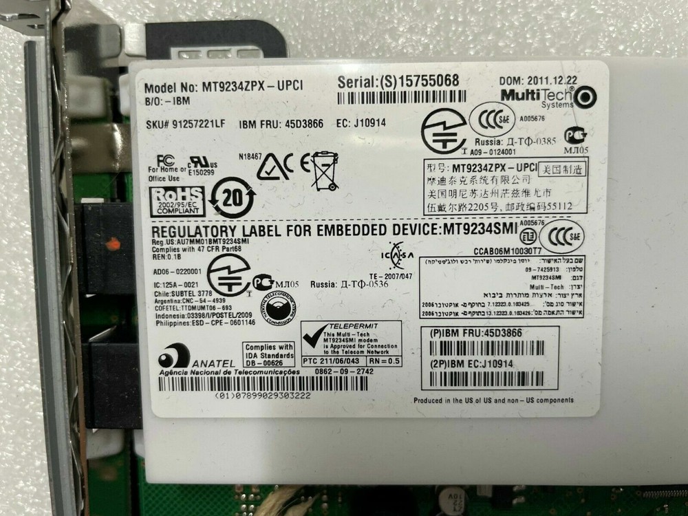 MultiTech MT9234ZPX-UPCI Fax/Modem Card