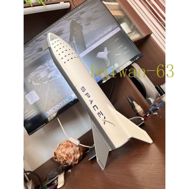 Starship Rocket Model SpaceX Starship 3D Printed Launch Vehicle Spacecraft Model