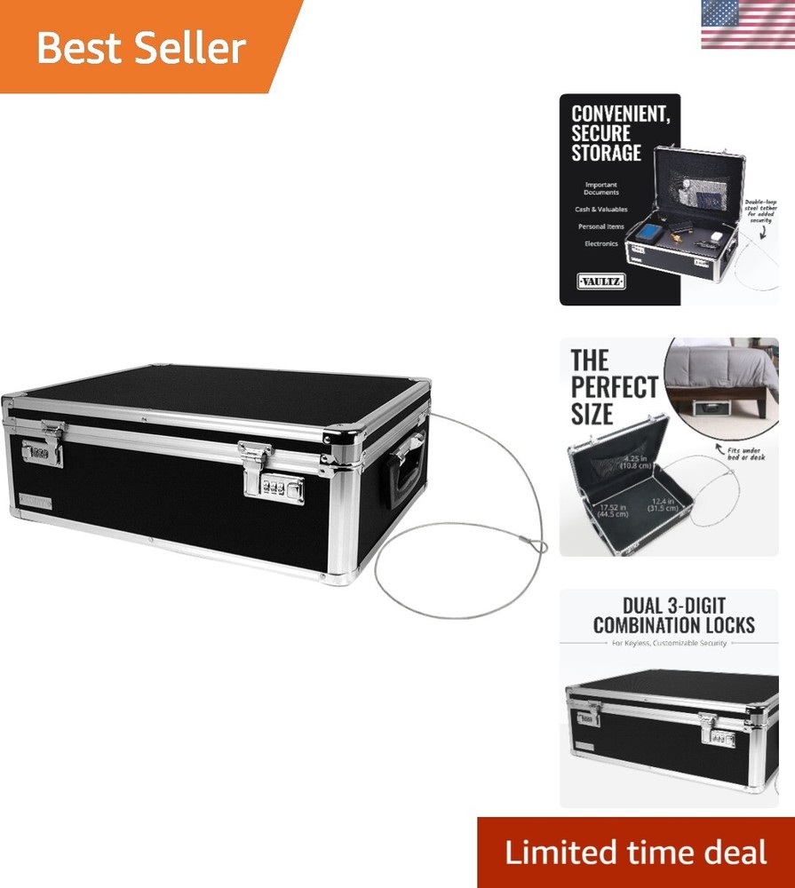 Durable Dorm Storage Trunk with Combination Lock - Secure 6.5 x 23 Inch Lock Box