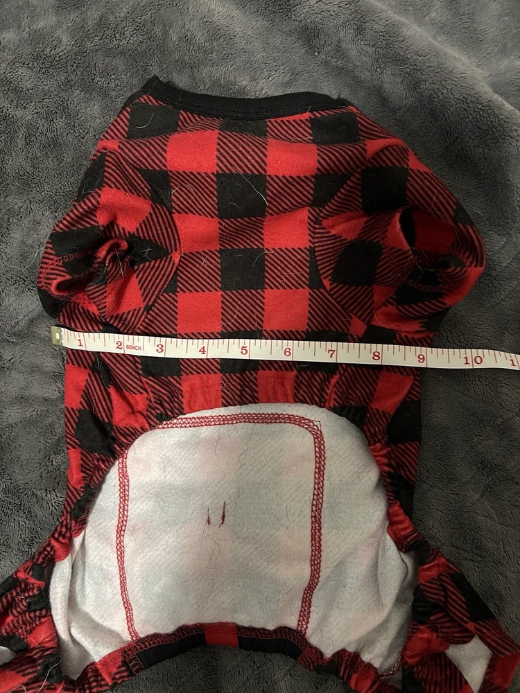 Plaid Present Dog Pajamas Size Medium (small Dogs)