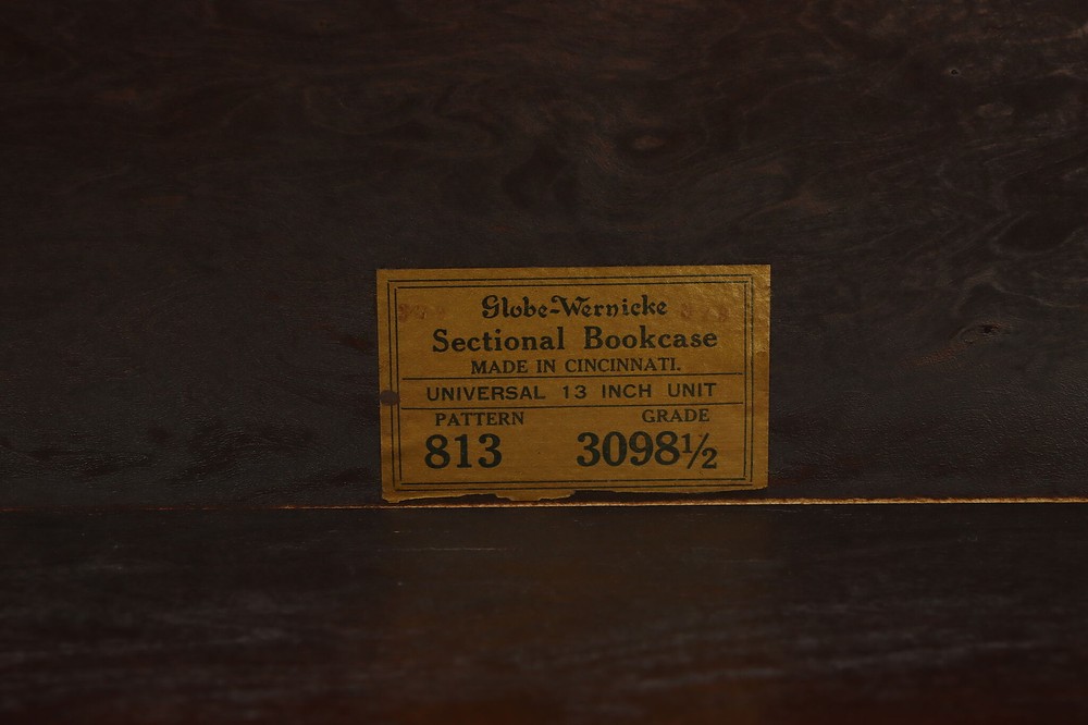 Arts and Crafts Antique Birch 3 Stack Lawyer Bookcase, Globe #52918