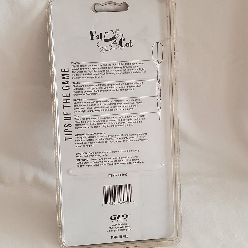 Fat Cat Soft Tip Dart Accessory Value Pack Tips Flights Washers Sealed Pkg Issue