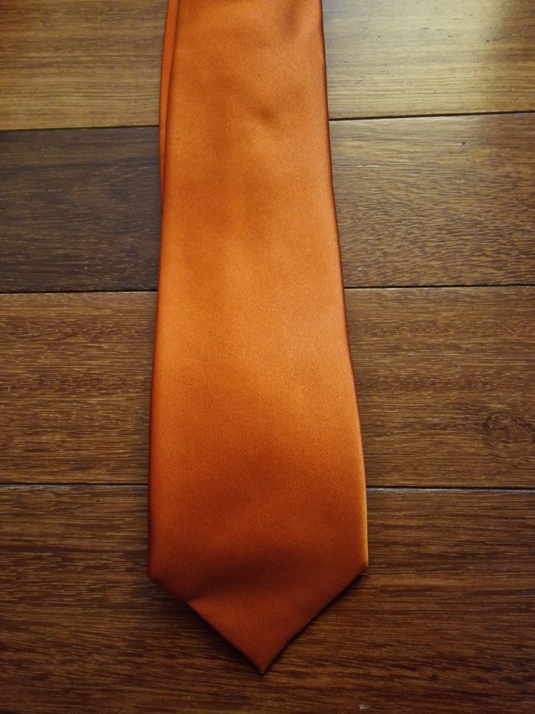 Classic Orange Solid Pattern Tie - Imported from Italy