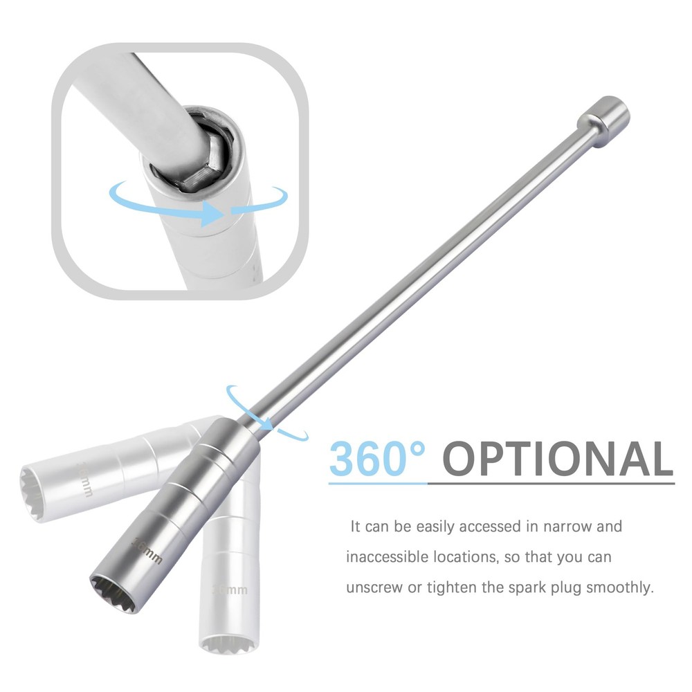 Extended Spark Plug Socket 14mm 16mm Removal Installer hardware set