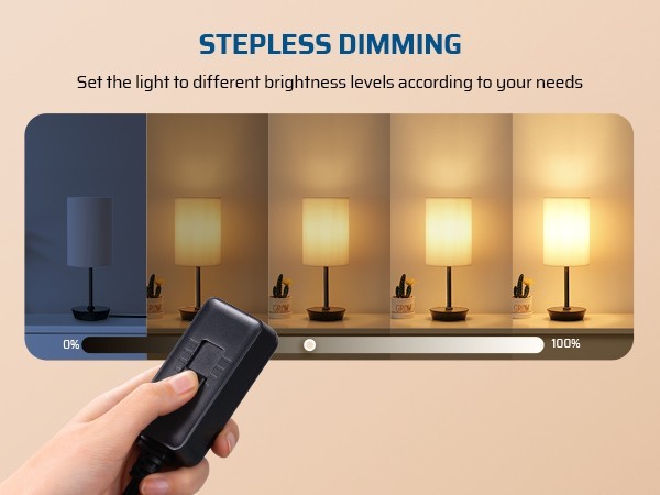 Plug in Light Dimmer for Table Lamp Bedside LED Bulbs Slide Control Switch