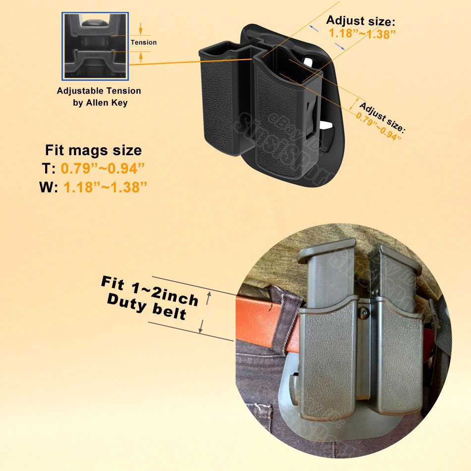 PSA Dagger Magazine Pouch Fits S SX Models Double Stack 9mm Compact
