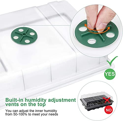 Seedling Trays Seed Starter Tray, 5-Pack Mini Propagator 40-Cell 5-Pack Green