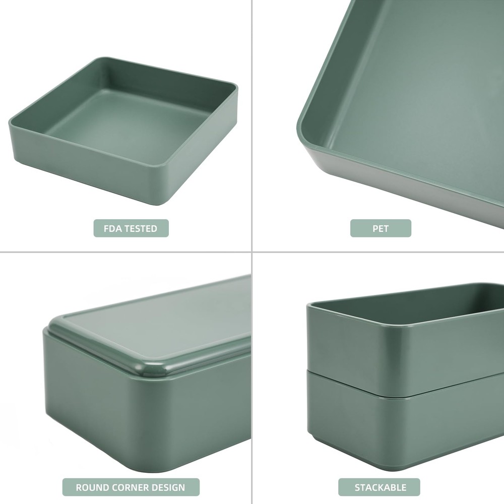 11-Piece Stackable Drawer Organizer Set, Multi-size Desk Drawer Organizer Tra...