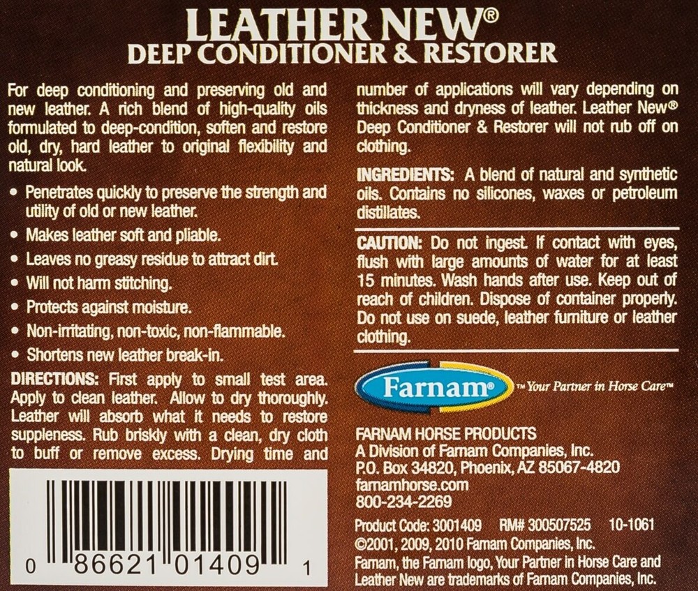 Leather New Deep Conditioner and Restorer, 16oz