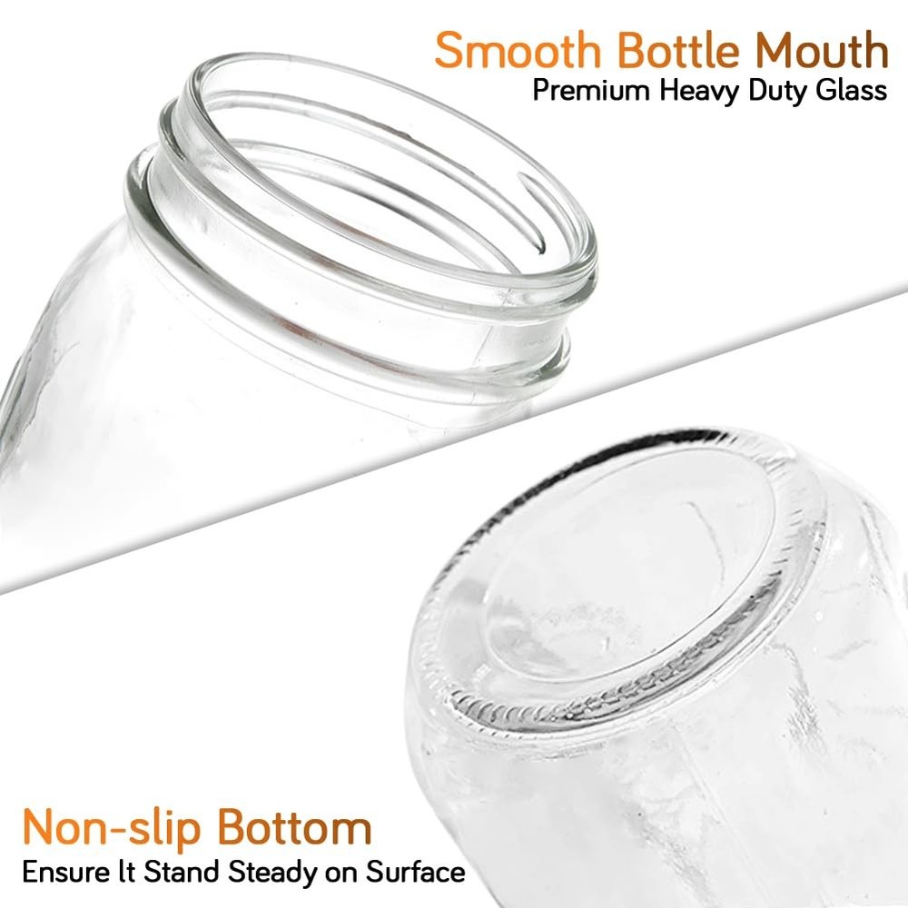 Showvigor 2 Pack Regular Mouth Mason Jars without Labels, transparent