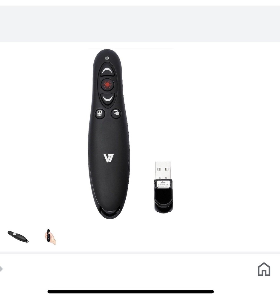 V7 WP1000-24G Professional Wireless Presenter with Laser Pointer and microS