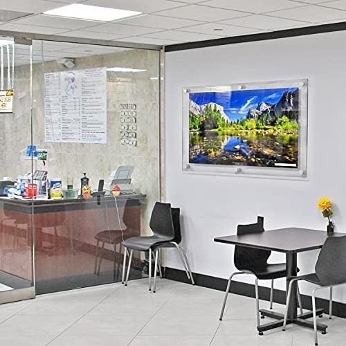 105536-2PK Floating Acrylic Wall Frame with Hardware Stand Off Caps, Silver