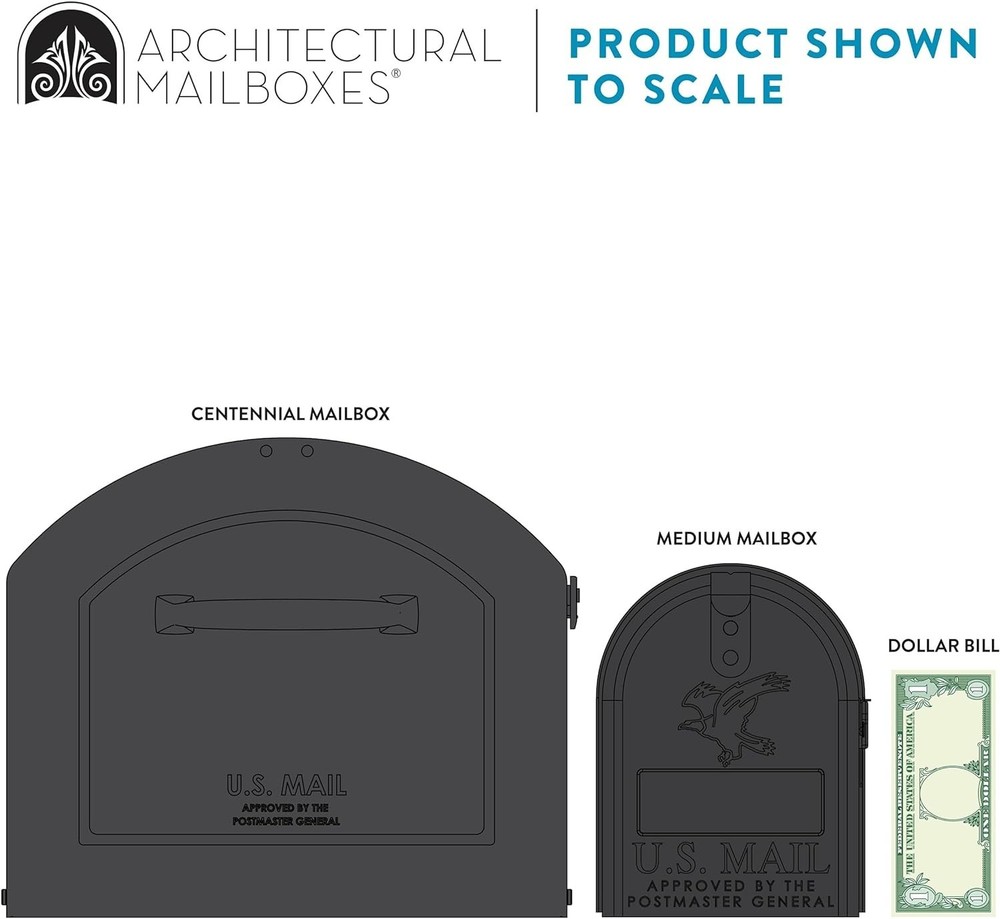 Pewter Centennial Mailbox, Weather-Resistant