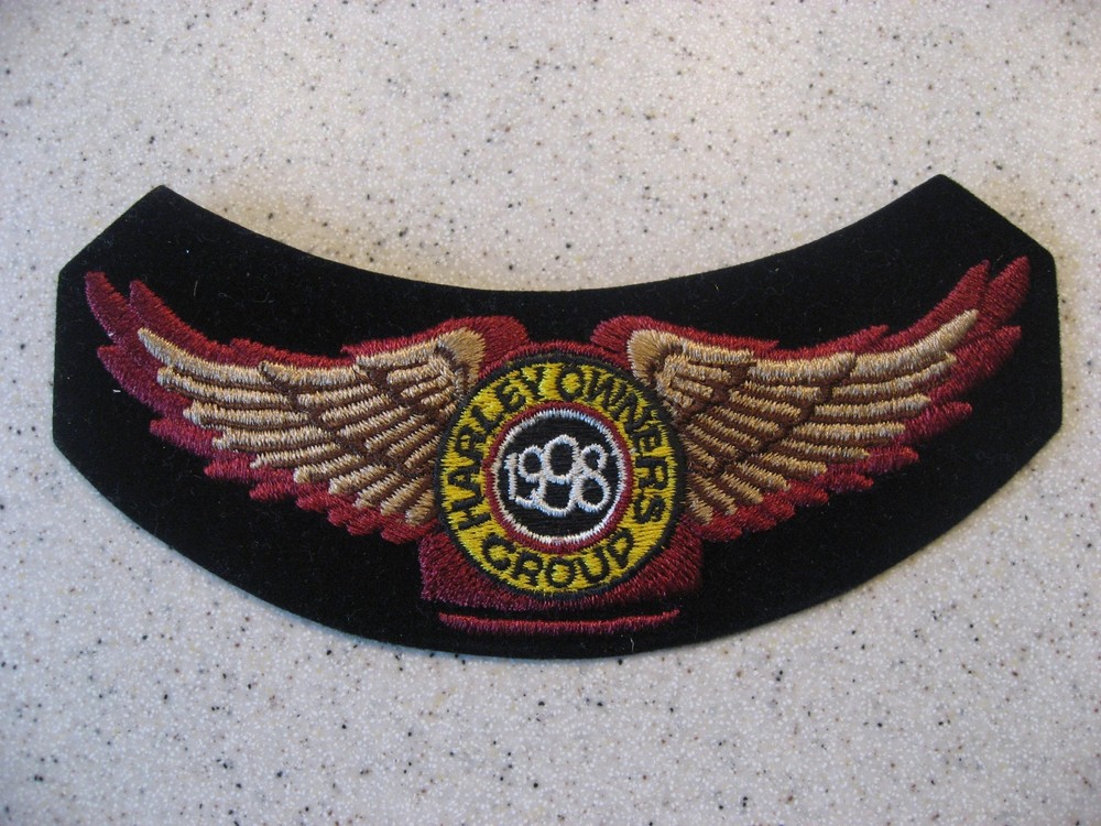 Harley Davidson Harley Owners Group 1998 Spread Wing Embroidered Rocker Patch